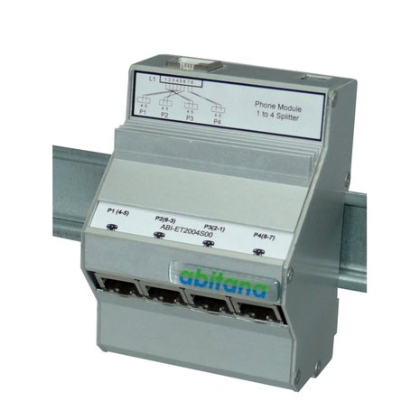 [ET2008S00] Abitana - ET2008S00 Line sharing RJ45 1-to-4 parallel distribution DIN-rail hub