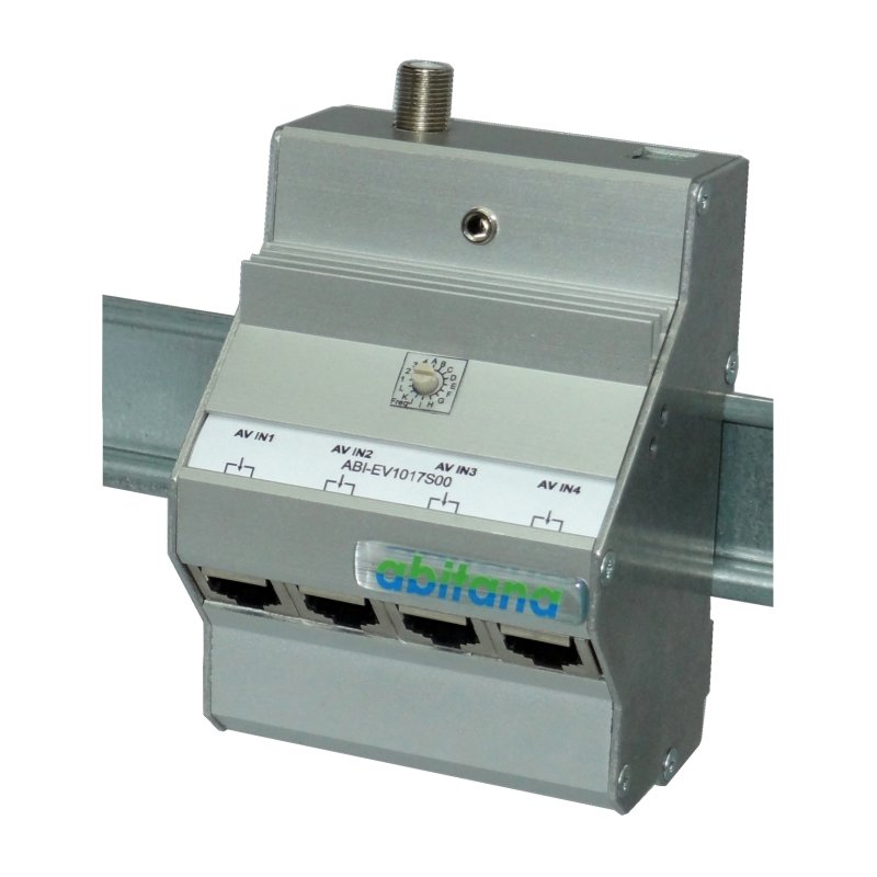 Abitana EV1017S00  |  4-kanaals Audio/Video analoge RF Modulator met IR-Bus 