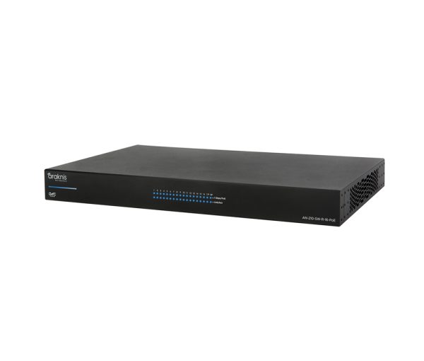 Araknis Networks® 210-serie Websmart Gigabit-switch met gedeeltelijke PoE+ en poorten aan de achterkant